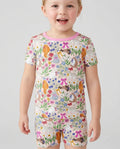 Conjunto de Pijama de Dos Piezas de Bambú con Mangas Cortas y Pantalones Cortos