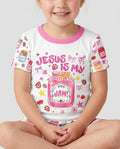 Preppy Summer Jesus Is My Jam Bamboo Two Piece Short Sleeve Shorts Pajama Set