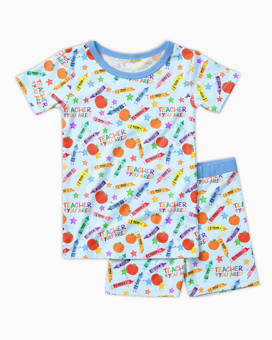 Teacher You Are Special Bamboo Two Piece Short Sleeve Shorts Pajama Set