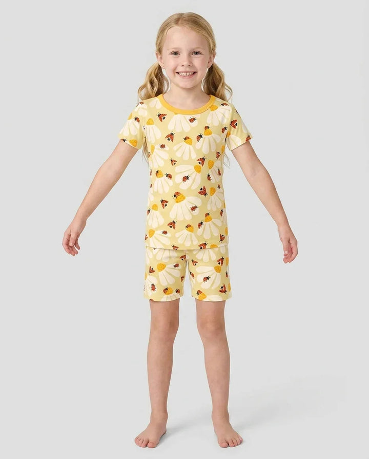 Lucky Little Bug Bamboo Two Piece Short Sleeve Shorts Pajama Set