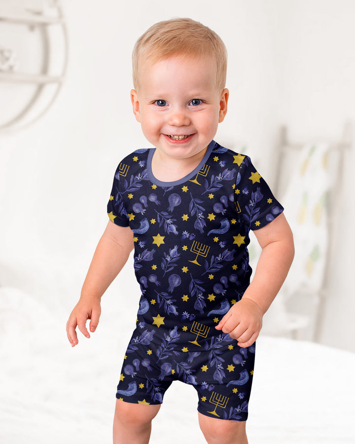 Schlafanzug-Set zweiteilig, kurze Ärmel, kurze Hose, Bambus