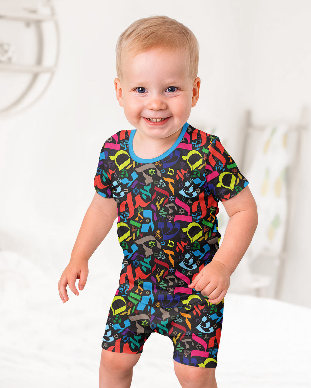 Schlafanzug-Set zweiteilig, kurze Ärmel, kurze Hose, Bambus