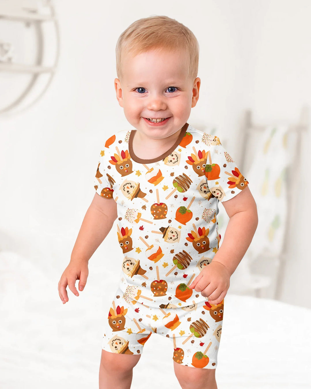Schlafanzug-Set zweiteilig, kurze Ärmel, kurze Hose, Bambus