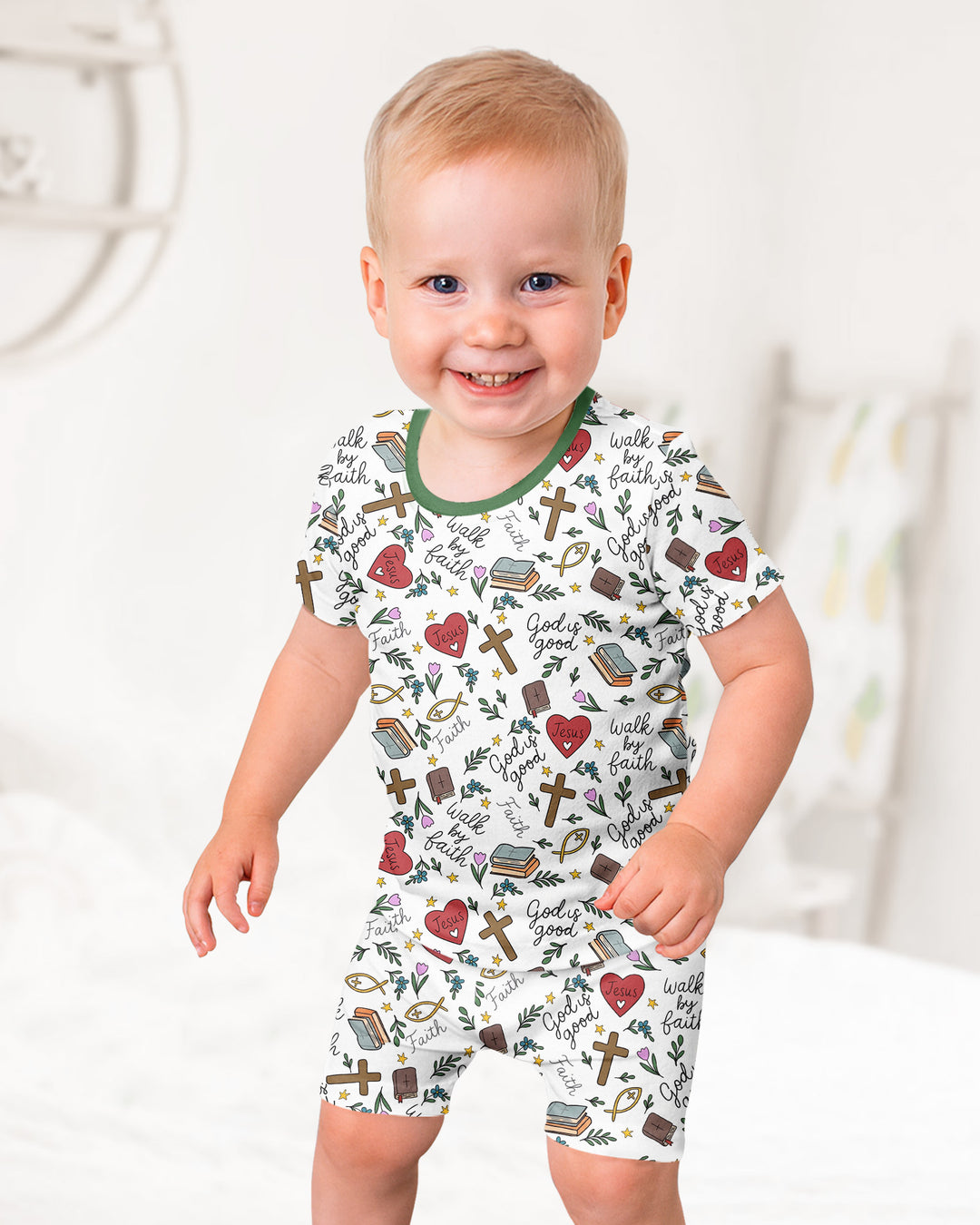 Conjunto de Pijama de Dos Piezas de Bambú con Mangas Cortas y Pantalones Cortos