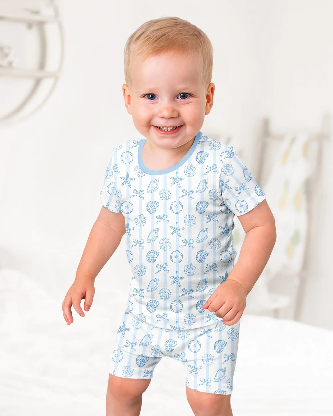 Schlafanzug-Set zweiteilig, kurze Ärmel, kurze Hose, Bambus