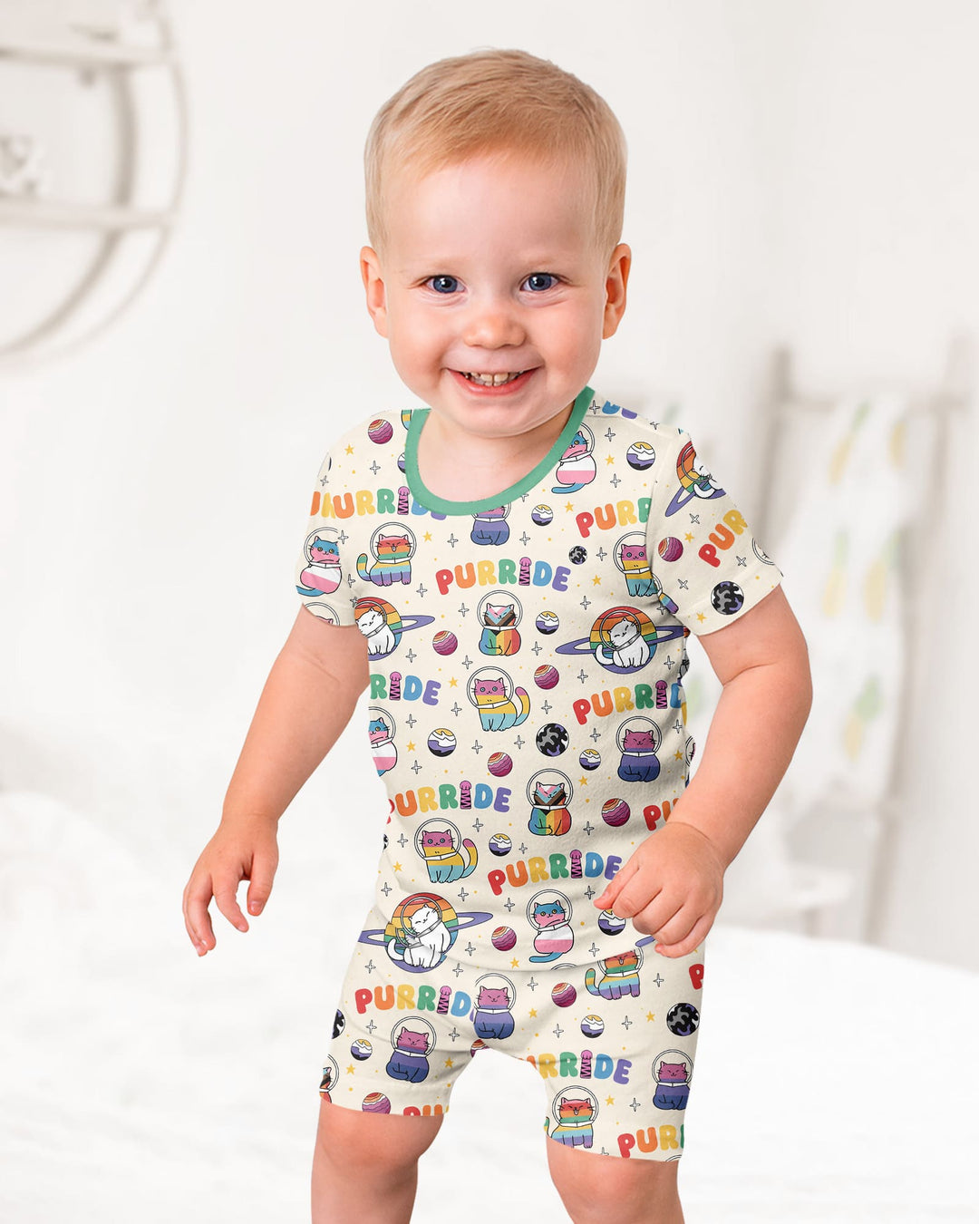 Schlafanzug-Set zweiteilig, kurze Ärmel, kurze Hose, Bambus