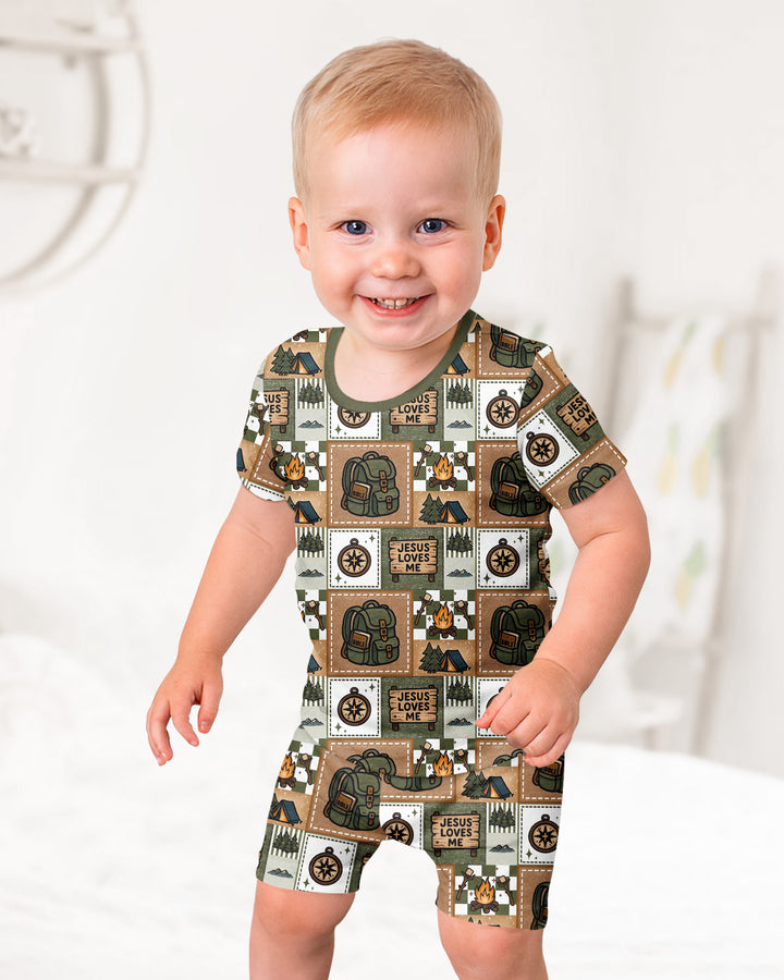 Schlafanzug-Set zweiteilig, kurze Ärmel, kurze Hose, Bambus