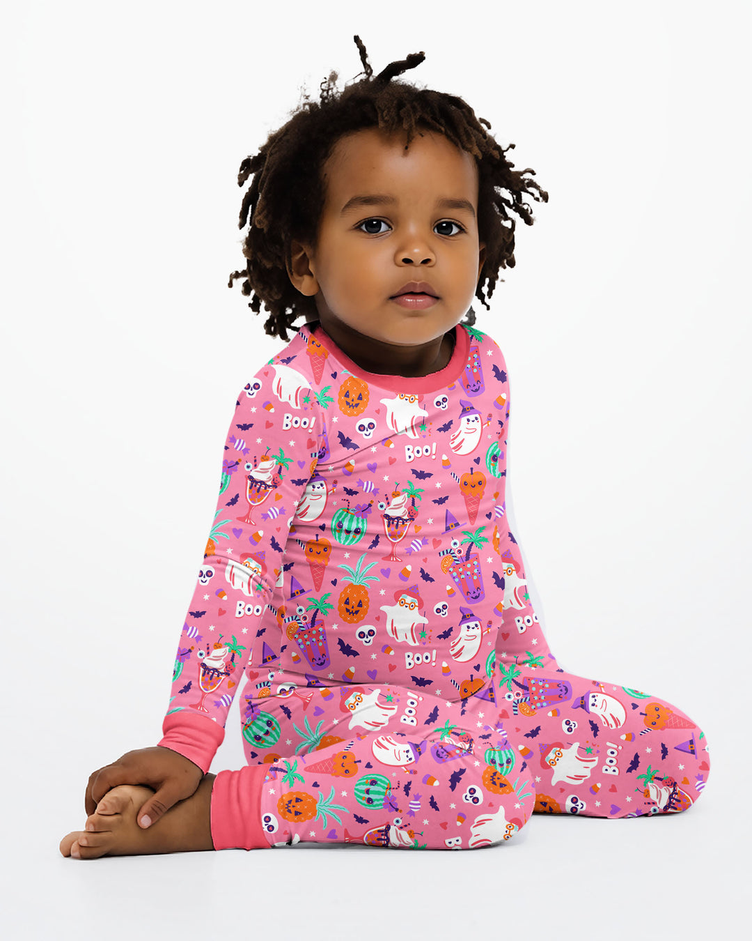 Zweiteiliges Langarm-Pyjama-Set mit Sommerfrüchten