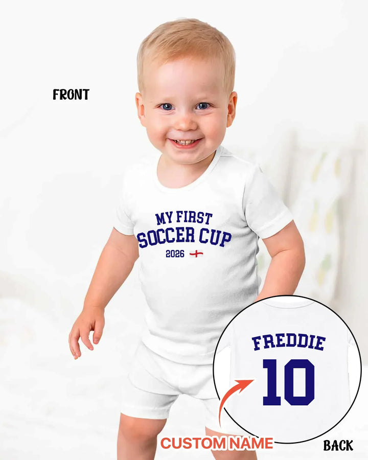 My First Soccer Cup 2026 Bamboo Two Piece Short Sleeve Shorts Pajama Set