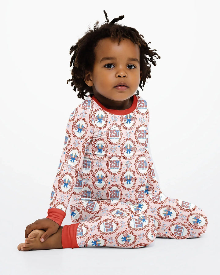 Zweiteiliges Langarm-Pyjama-Set mit Sommerfrüchten