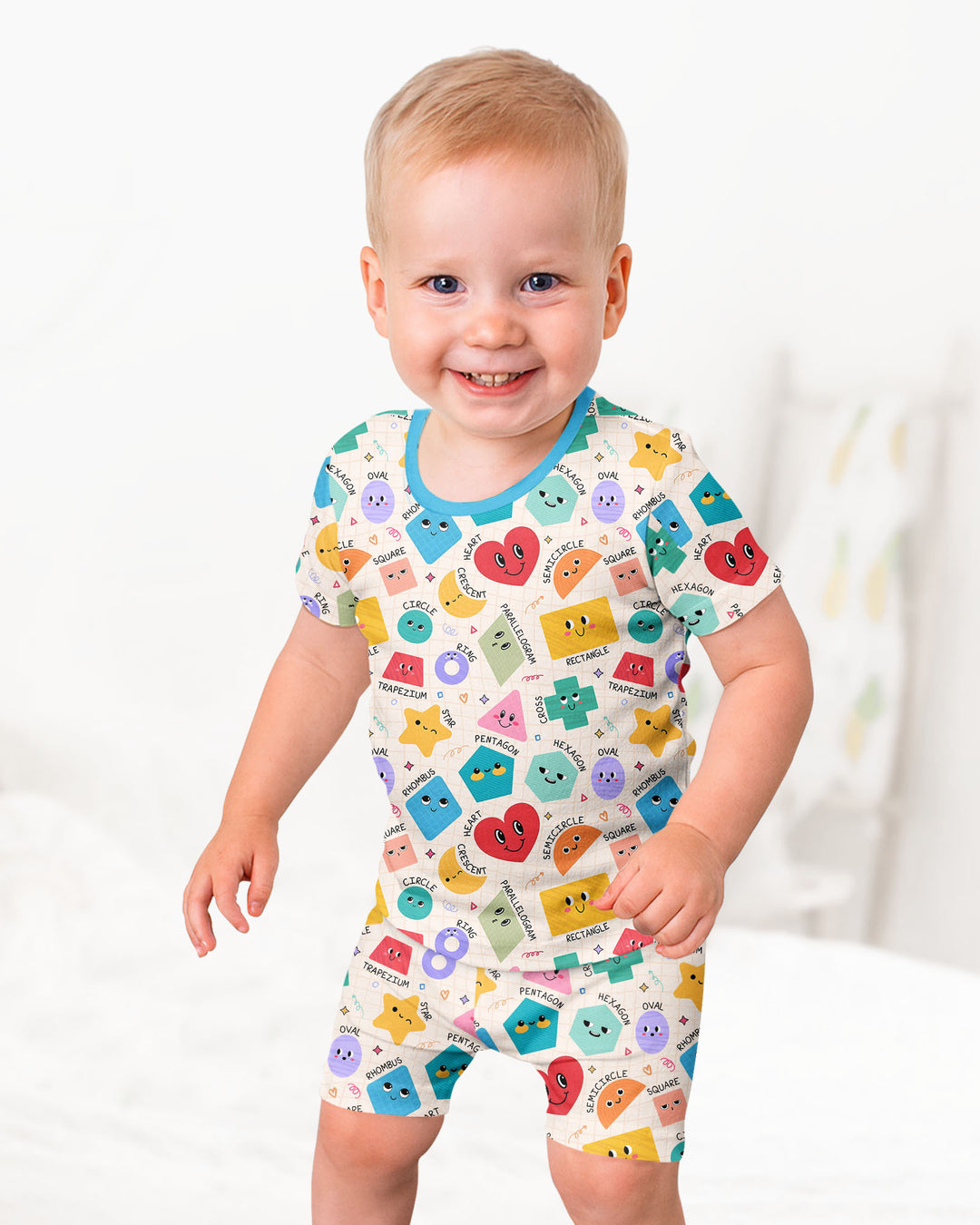 Schlafanzug-Set zweiteilig, kurze Ärmel, kurze Hose, Bambus