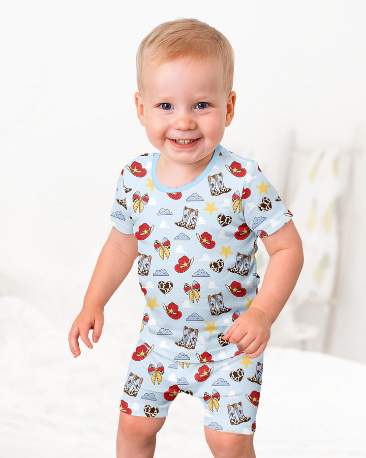 Schlafanzug-Set zweiteilig, kurze Ärmel, kurze Hose, Bambus