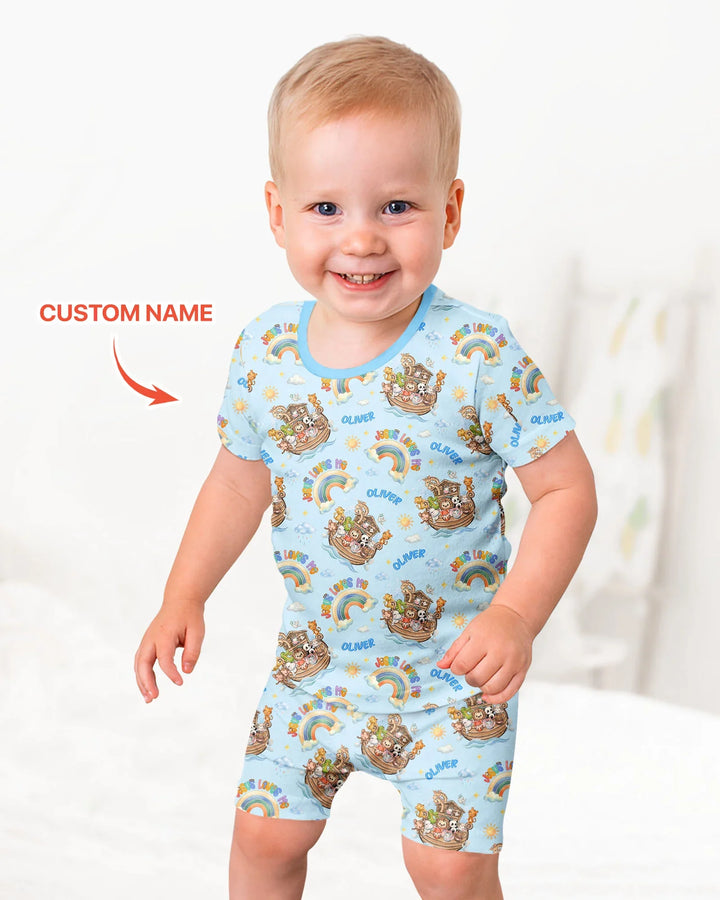 Conjunto de Pijama de Dos Piezas de Bambú con Mangas Cortas y Pantalones Cortos
