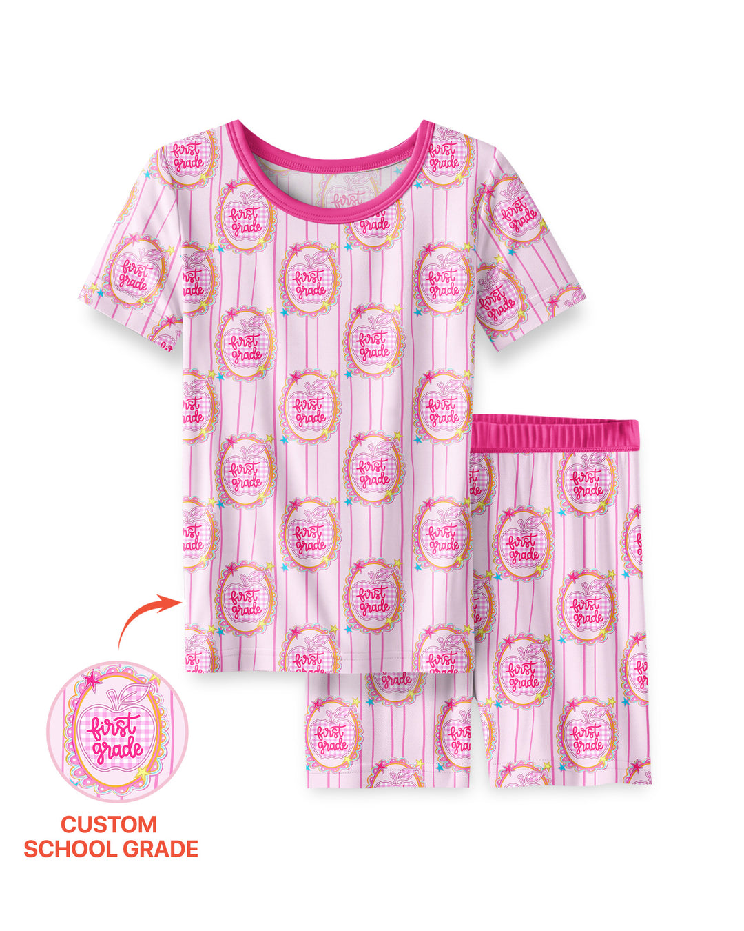 Conjunto de Pijama de Dos Piezas de Bambú con Mangas Cortas y Pantalones Cortos