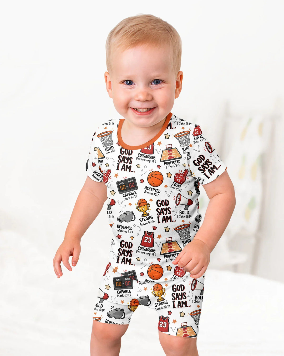 Basketball God Says I Am Bamboo Two Piece Short Sleeve Shorts Pajama Set