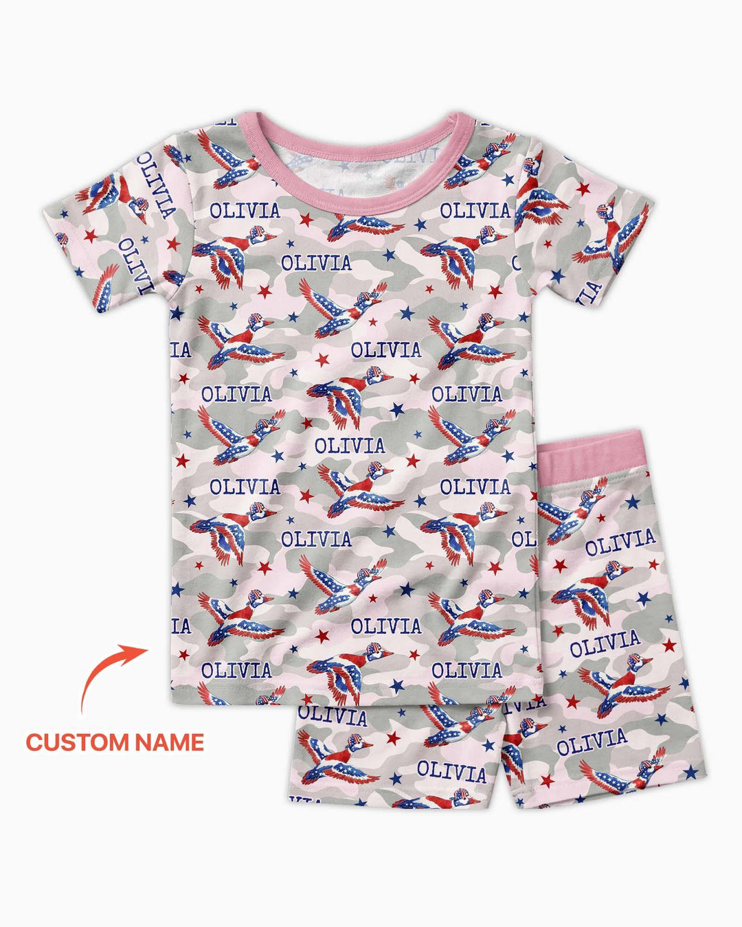 Zweiteiliges Pyjama-Set mit kurzen Ärmeln und Shorts im Sommer-Design