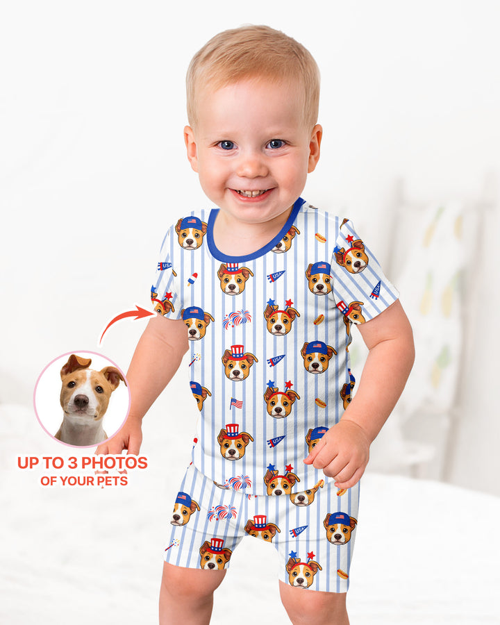 Conjunto de Pijama de Dos Piezas de Bambú con Mangas Cortas y Pantalones Cortos