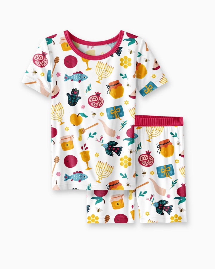 Pijama de dos piezas de bambú de manga corta y pantalón corto "El mejor papá del mundo"