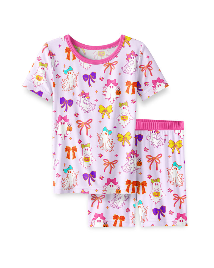 Conjunto de Pijama de Dos Piezas de Bambú con Mangas Cortas y Pantalones Cortos