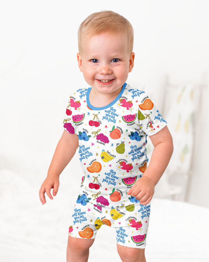 Schlafanzug-Set zweiteilig, kurze Ärmel, kurze Hose, Bambus