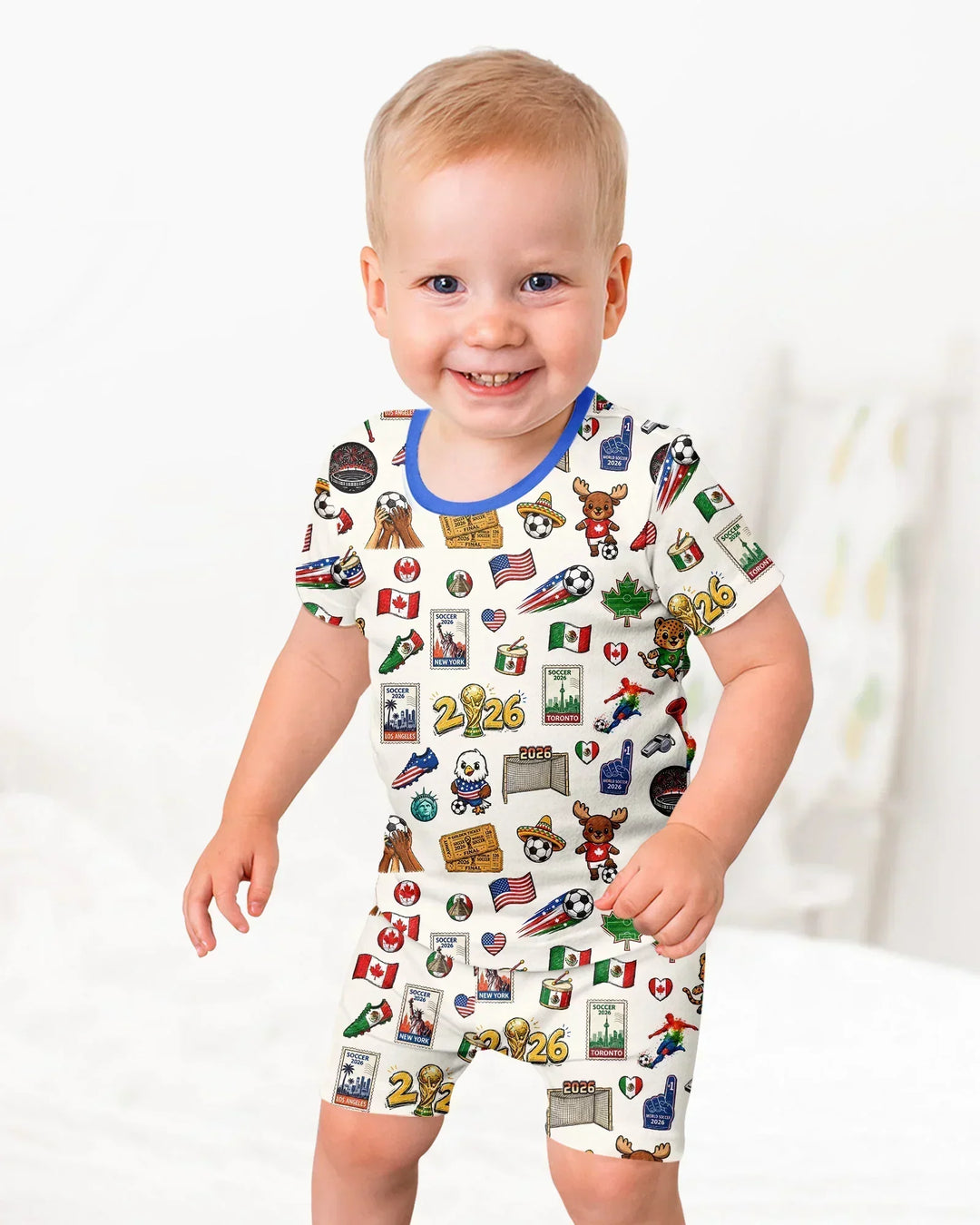 Schlafanzug-Set zweiteilig, kurze Ärmel, kurze Hose, Bambus