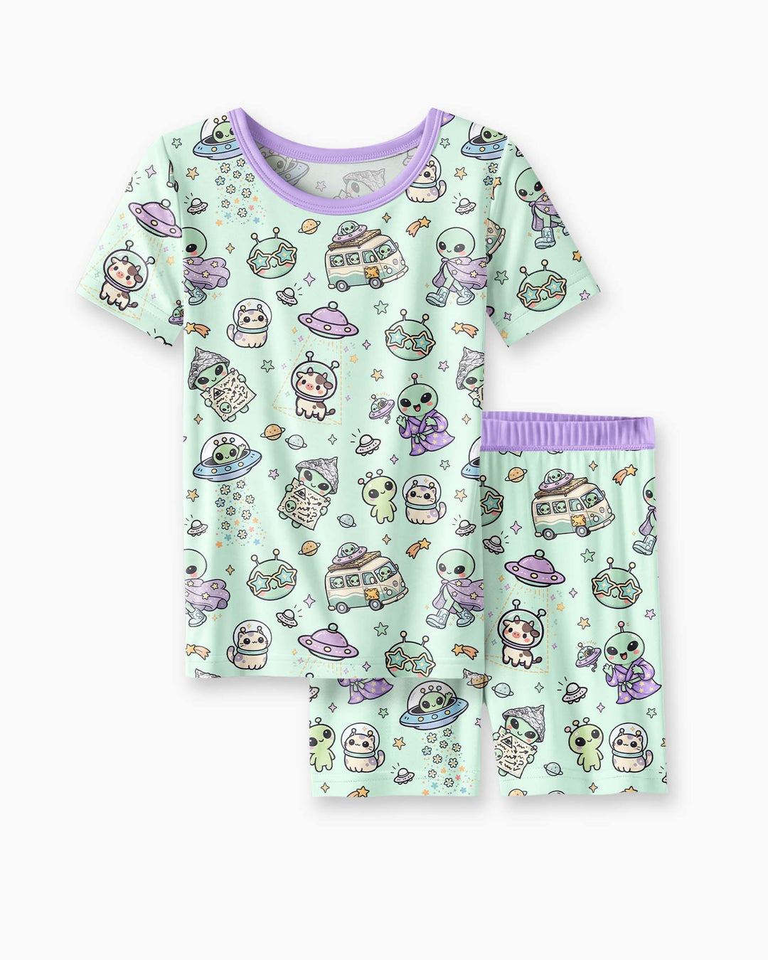 Little Alien Explorer Bamboo Two Piece Short Sleeve Shorts Pajama Set