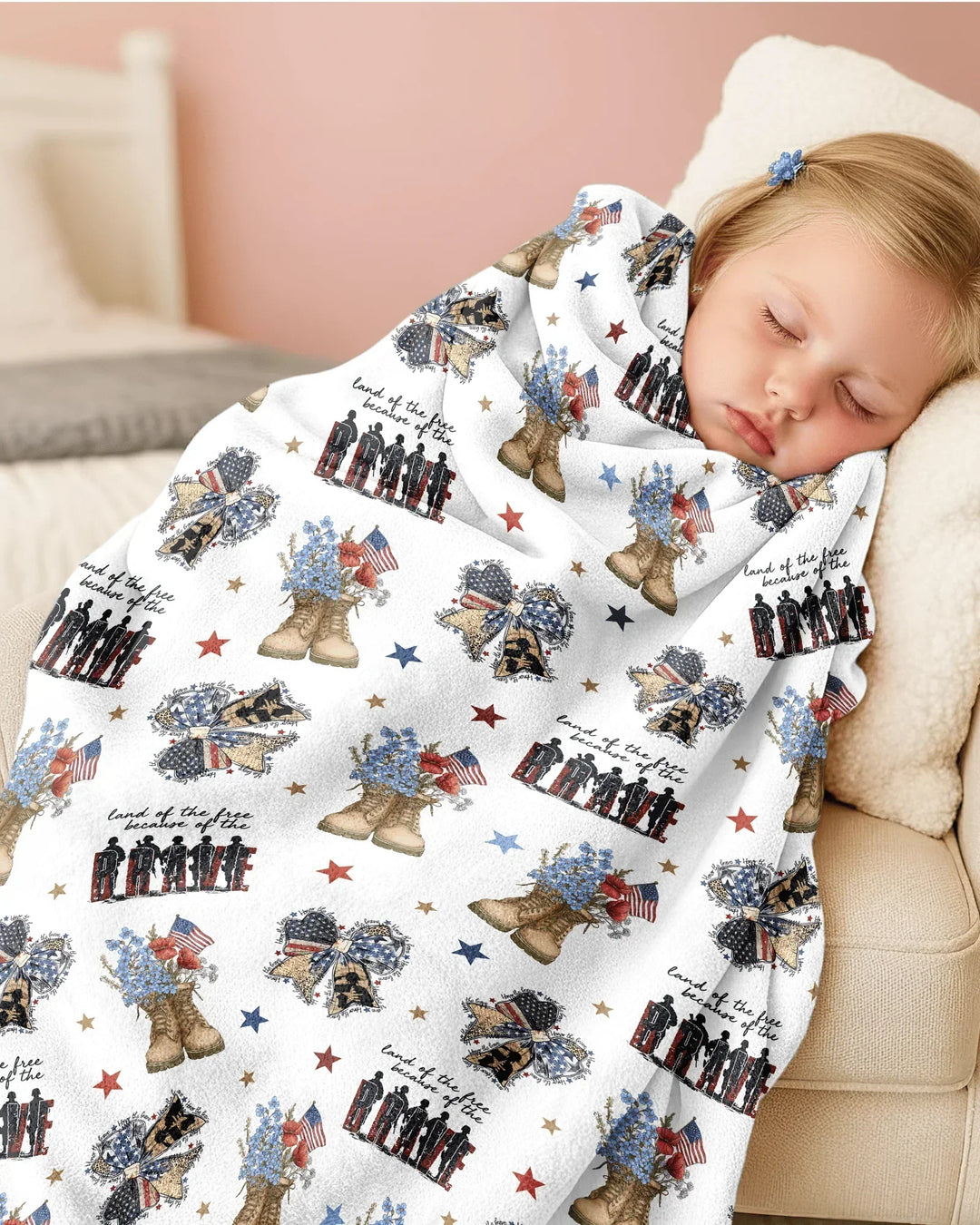 Honor the Brave Family Matching Bamboo Blanket