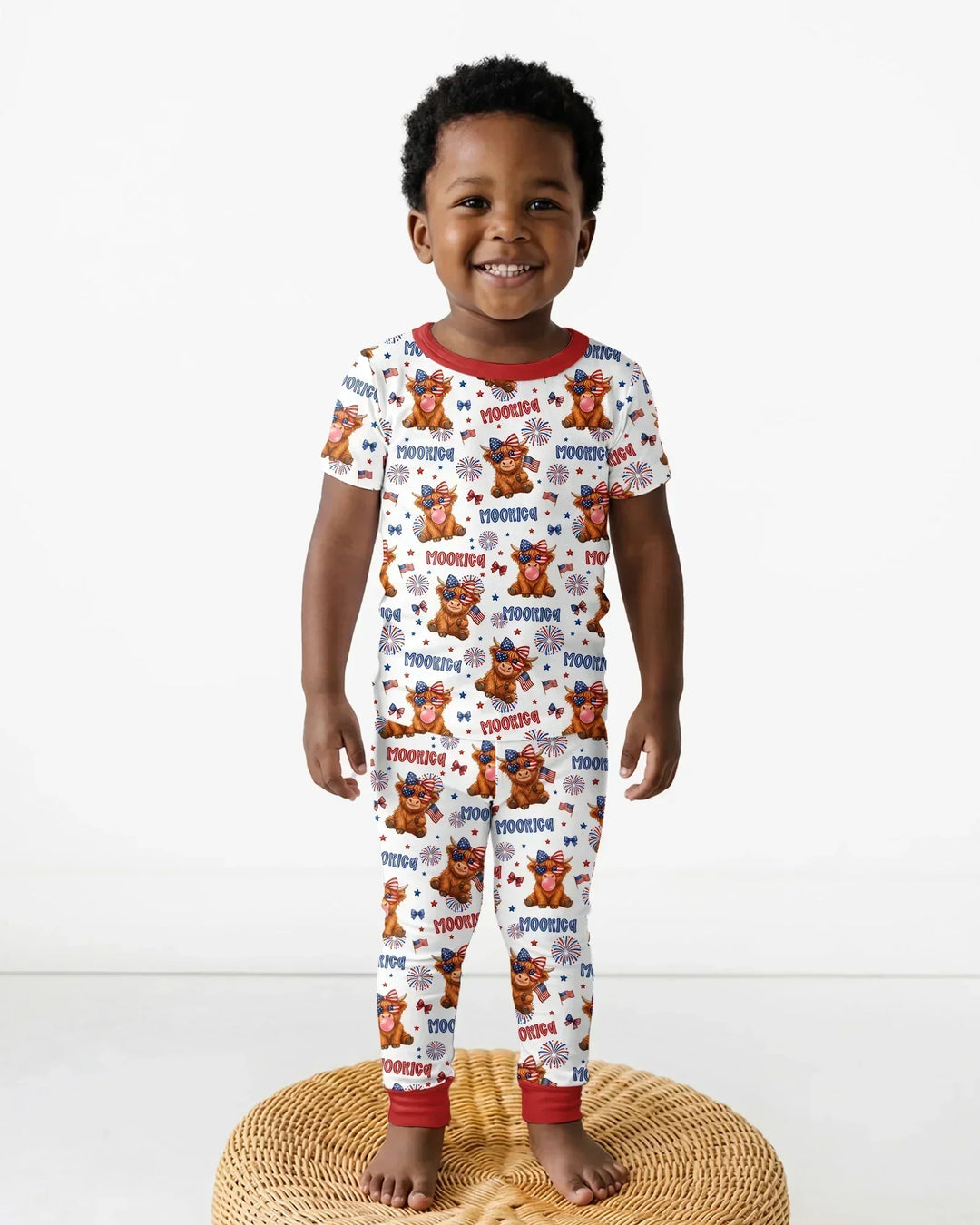 Conjunto de pijama de dos piezas de manga corta de bambú