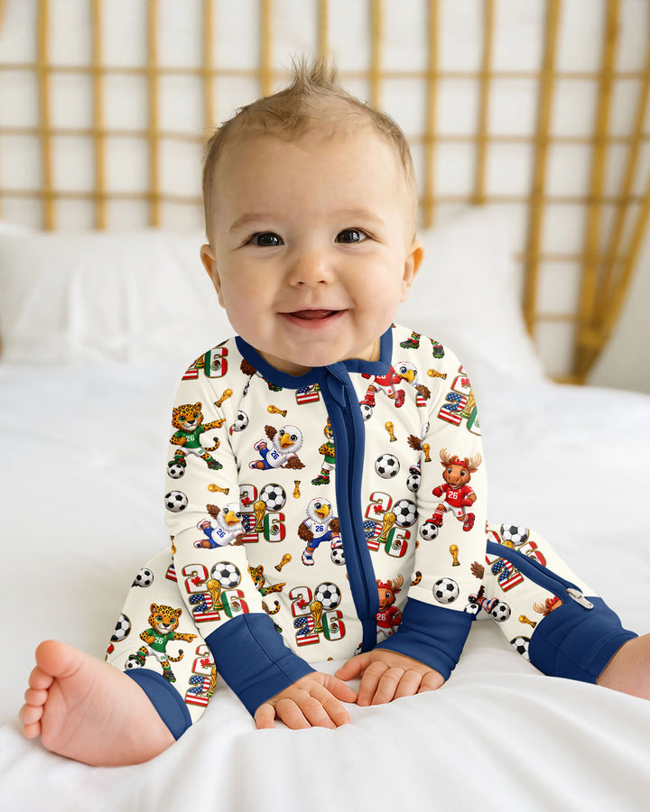 Cute Soccer Mascots USA CAN MEX Bamboo Convertible Zippy