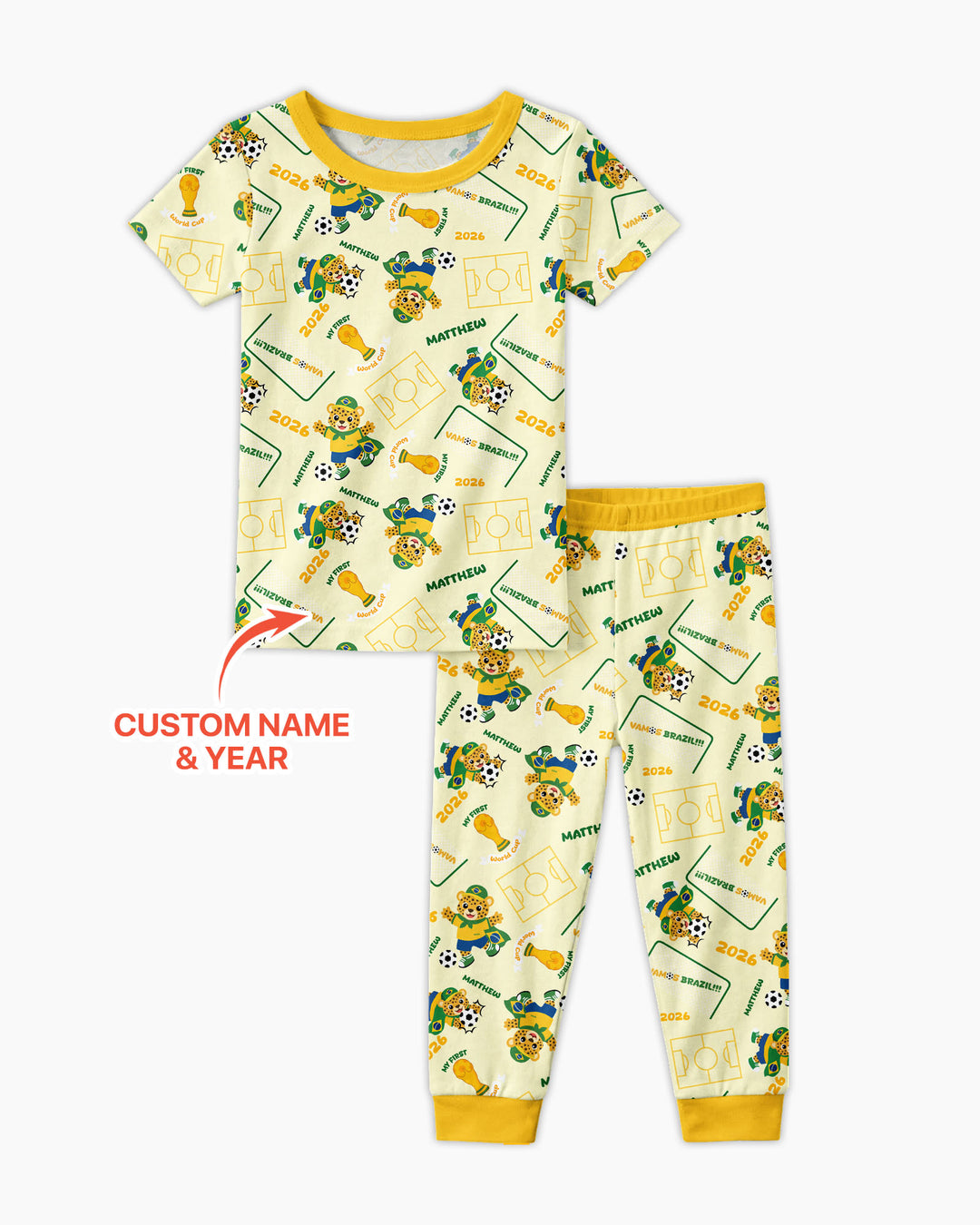 Conjunto de pijama de dos piezas de bambú de manga corta, plantilla personalizada