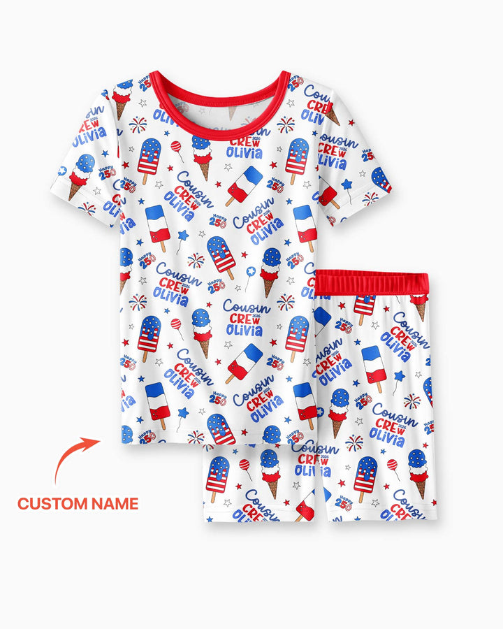 Conjunto de Pijama de Dos Piezas de Bambú con Mangas Cortas y Pantalones Cortos