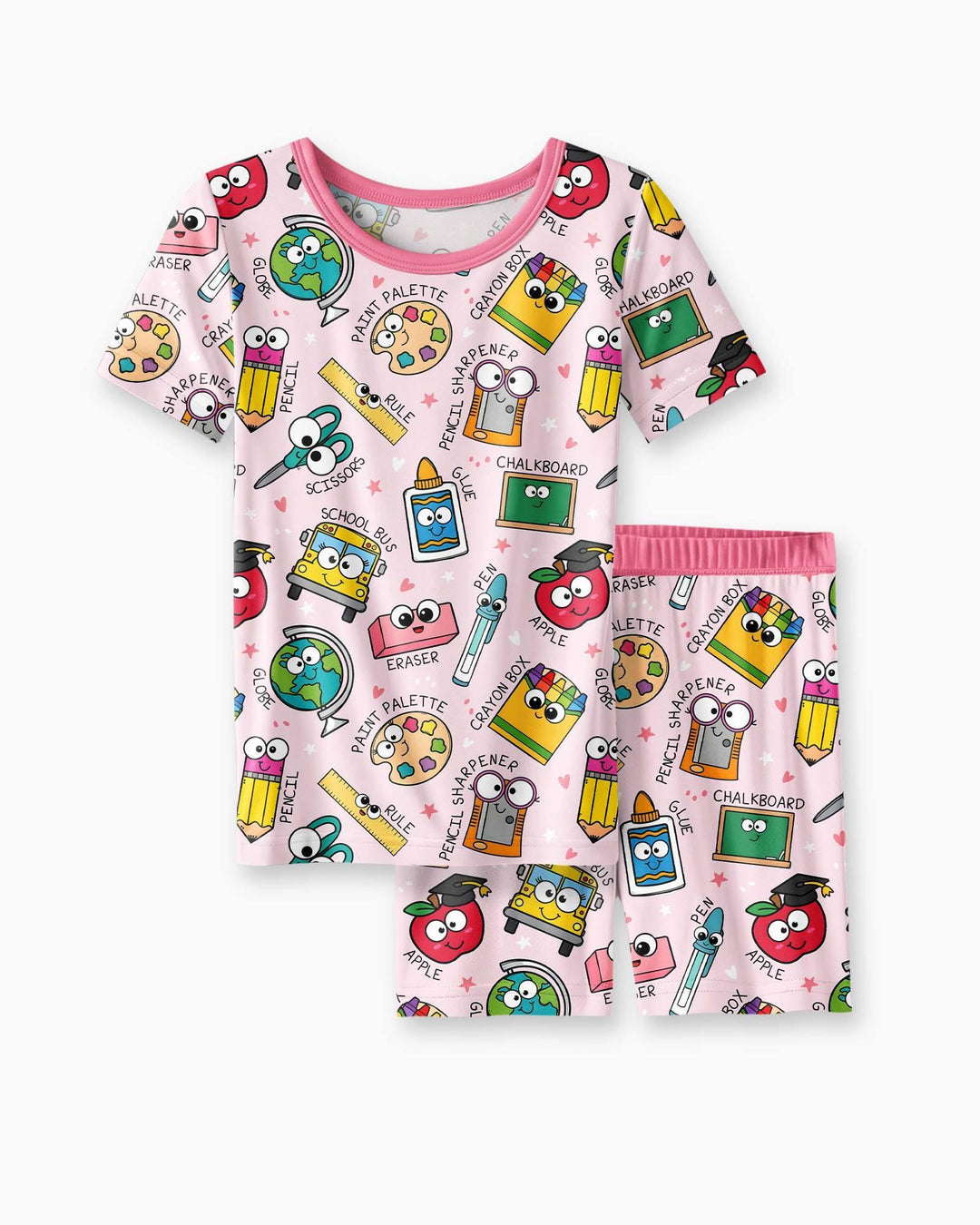 Template Zweiteiliges Pyjama-Set mit kurzen Ärmeln und Shorts