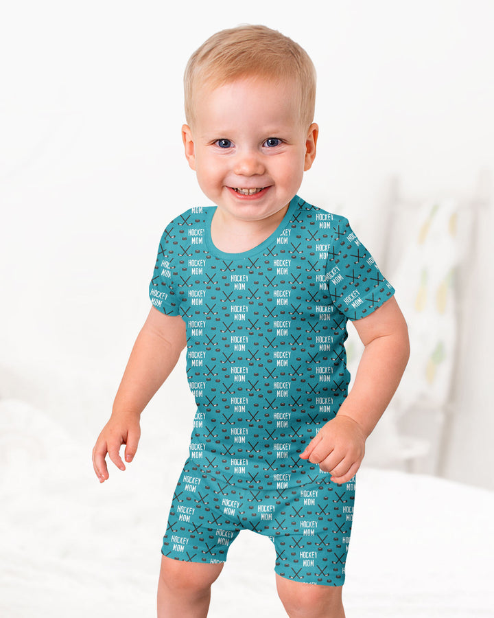 Hockey Mom Bamboo Two Piece Short Sleeve Shorts Pajama Set