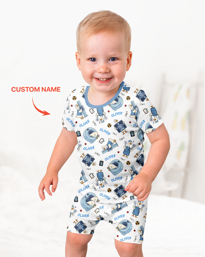 Schlafanzug-Set zweiteilig, kurze Ärmel, kurze Hose, Bambus