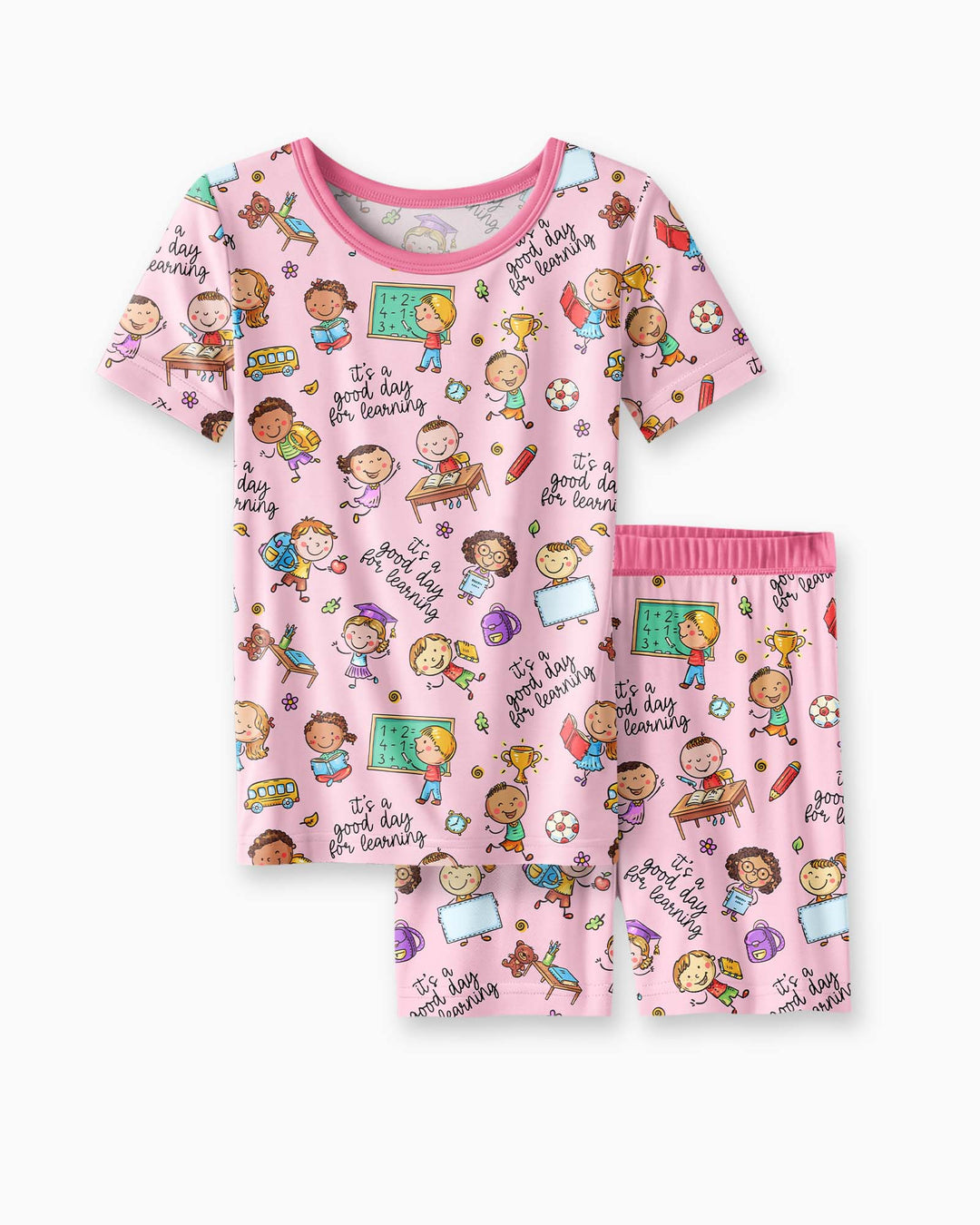 Template Zweiteiliges Pyjama-Set mit kurzen Ärmeln und Shorts