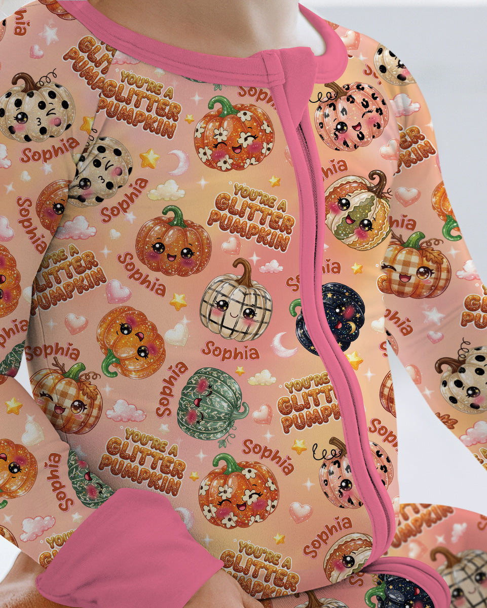 Custom Name You're A Glitter Pumpkin Bamboo Convertible Zippy