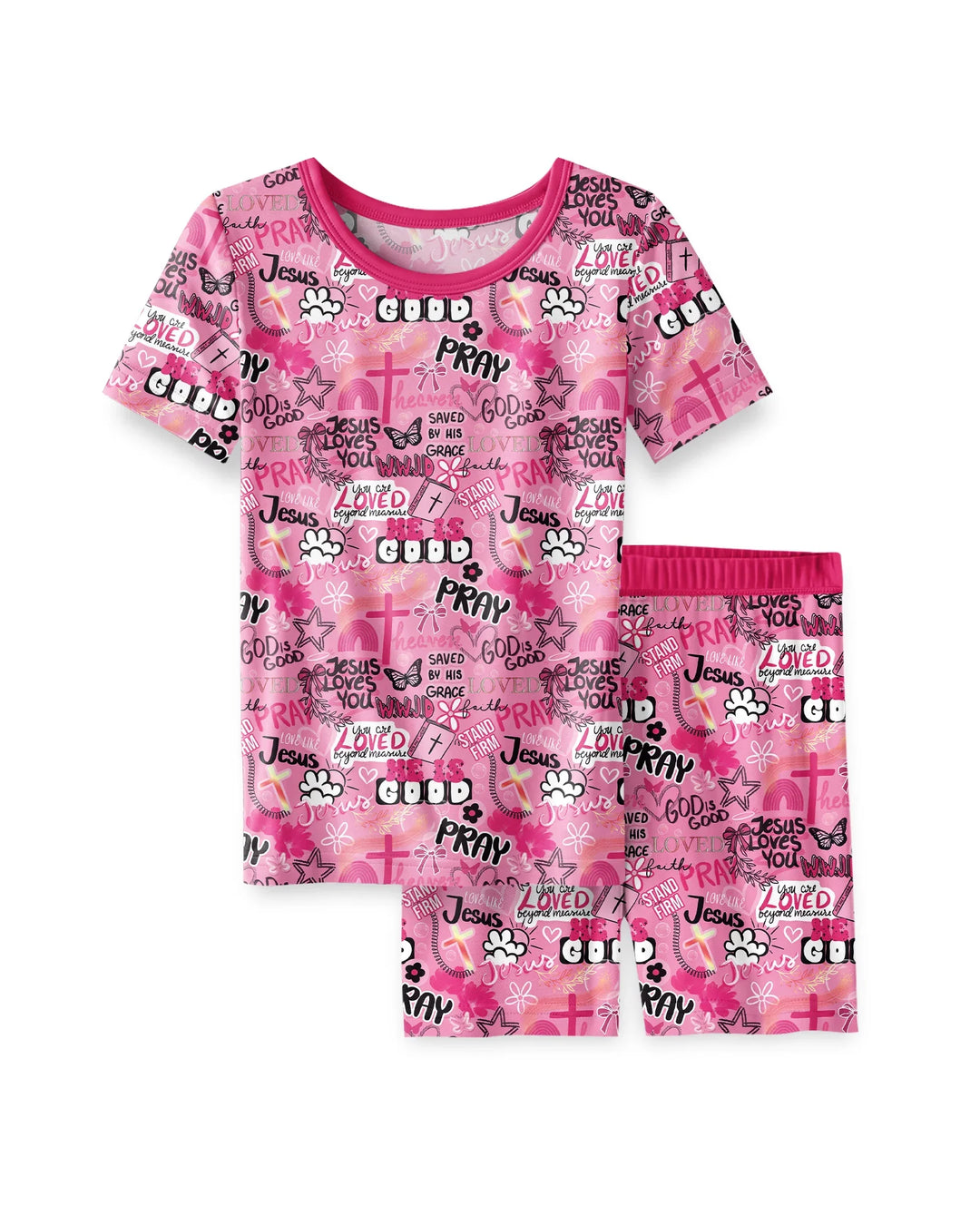 Conjunto de Pijama de Dos Piezas de Bambú con Mangas Cortas y Pantalones Cortos