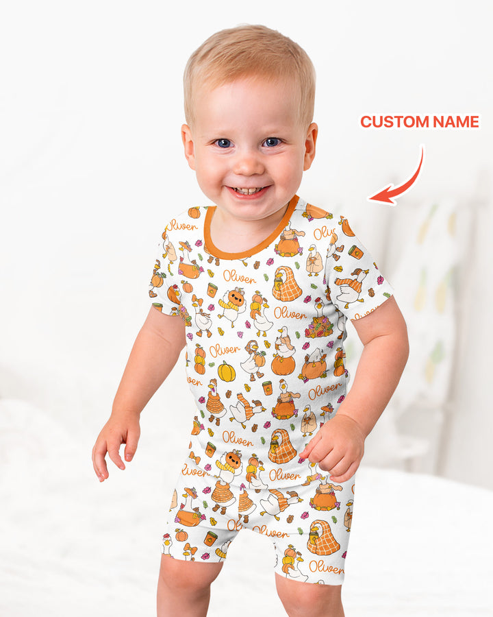 Schlafanzug-Set zweiteilig, kurze Ärmel, kurze Hose, Bambus
