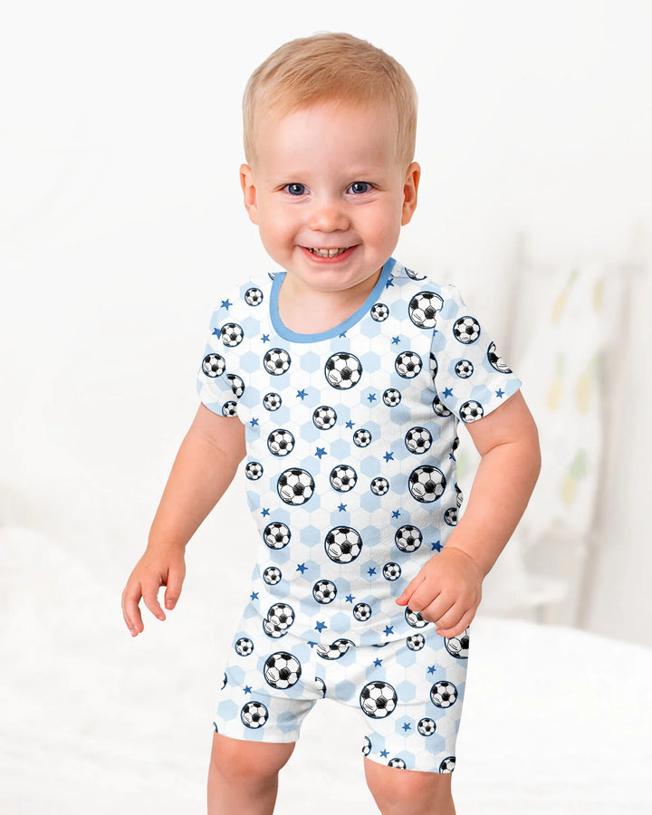 Goal Squad Family Matching Bamboo Two Piece Short Sleeve Shorts Pajama Set