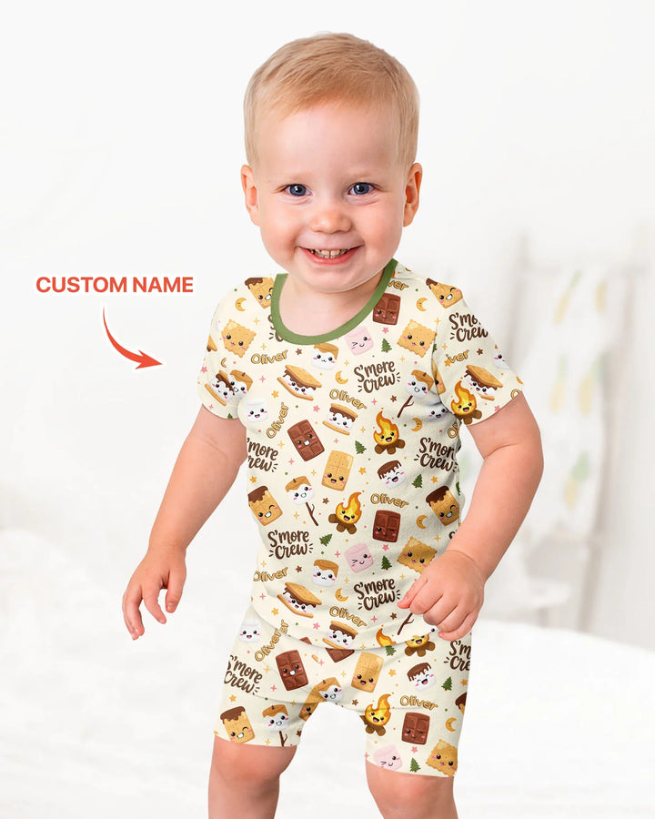 Schlafanzug-Set zweiteilig, kurze Ärmel, kurze Hose, Bambus