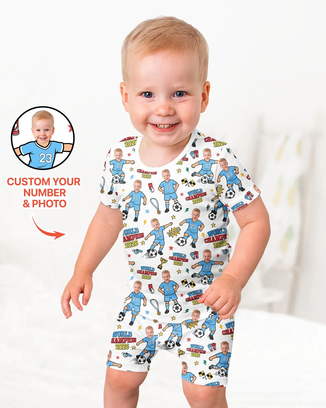 Pijama de bambú de dos piezas de manga corta con pantalón corto, plantilla personalizada