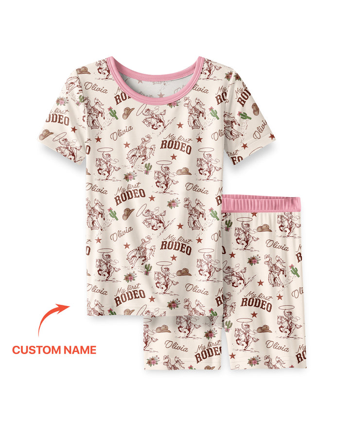 Conjunto de Pijama de Dos Piezas de Bambú con Mangas Cortas y Pantalones Cortos