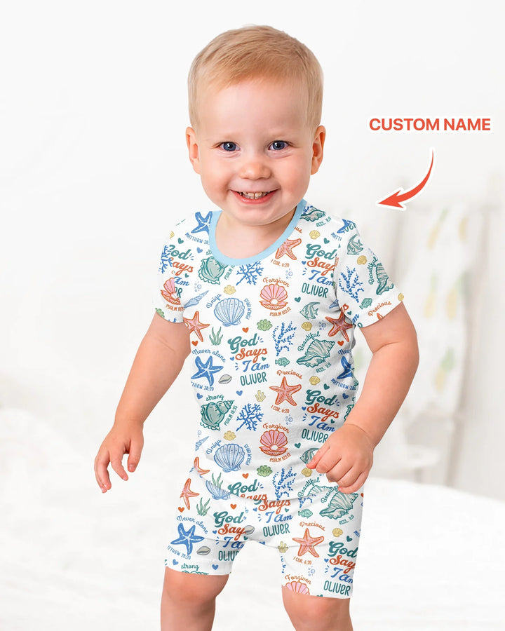 Schlafanzug-Set zweiteilig, kurze Ärmel, kurze Hose, Bambus