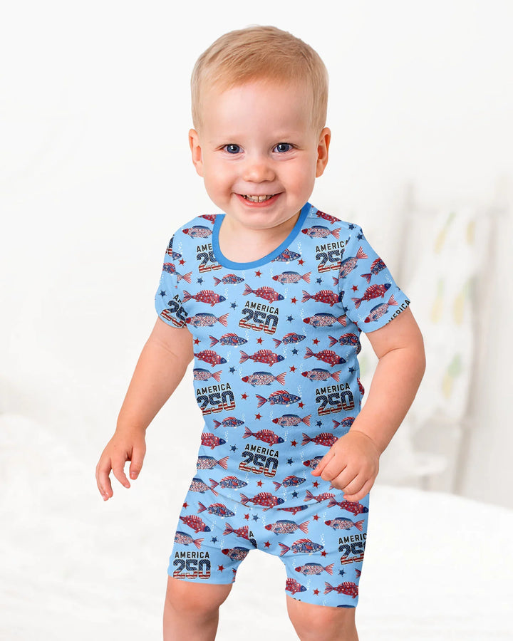 Conjunto de Pijama de Dos Piezas de Bambú con Mangas Cortas y Pantalones Cortos