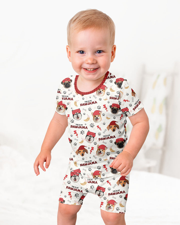 Custom Pet Photo This Is My Pawjama Bamboo Two Piece Short Sleeve Shorts Pajama Set