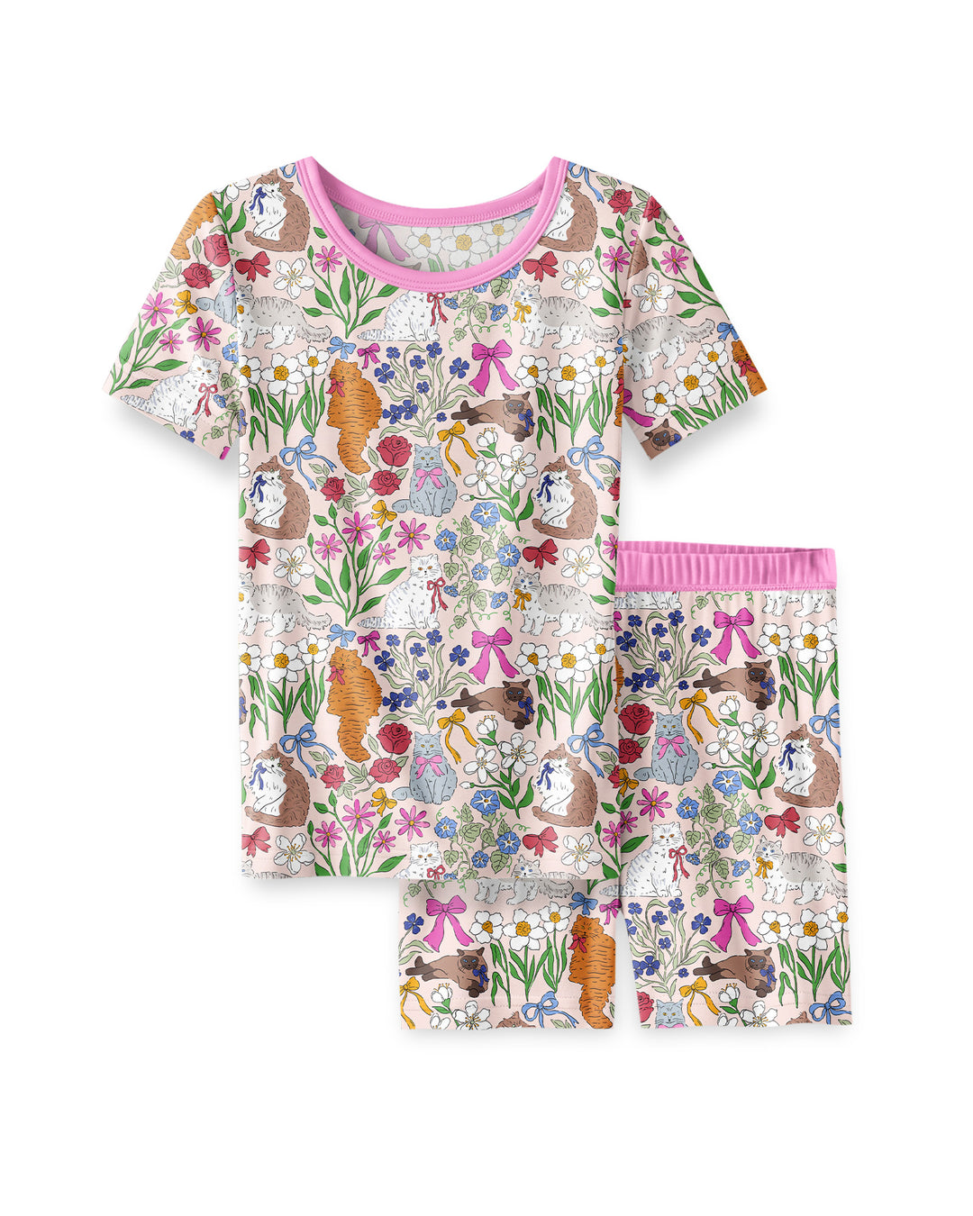 Schlafanzug-Set zweiteilig, kurze Ärmel, kurze Hose, Bambus