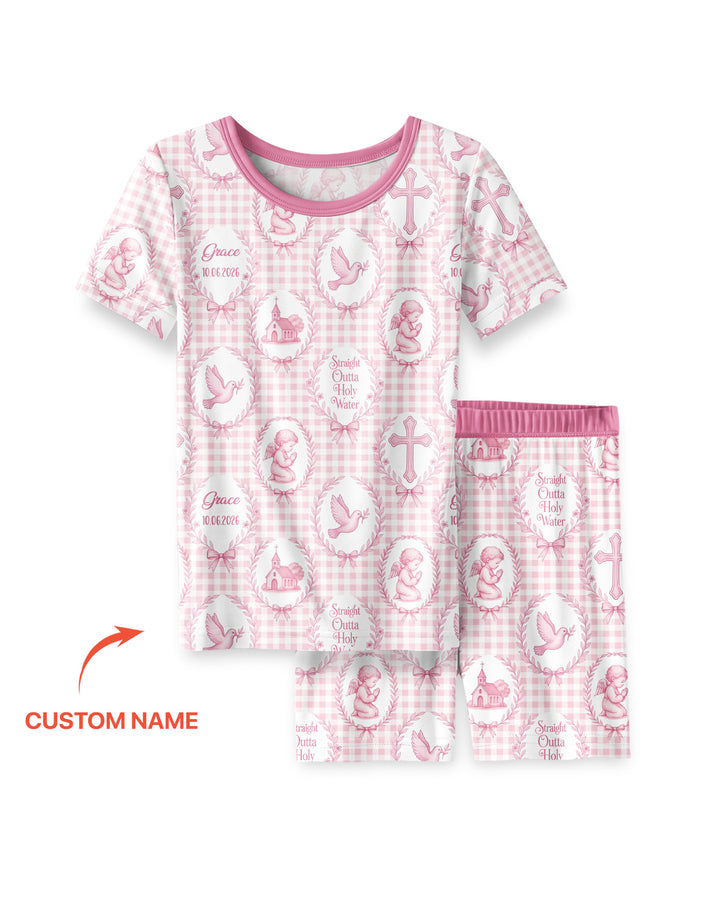 Schlafanzug-Set zweiteilig, kurze Ärmel, kurze Hose, Bambus