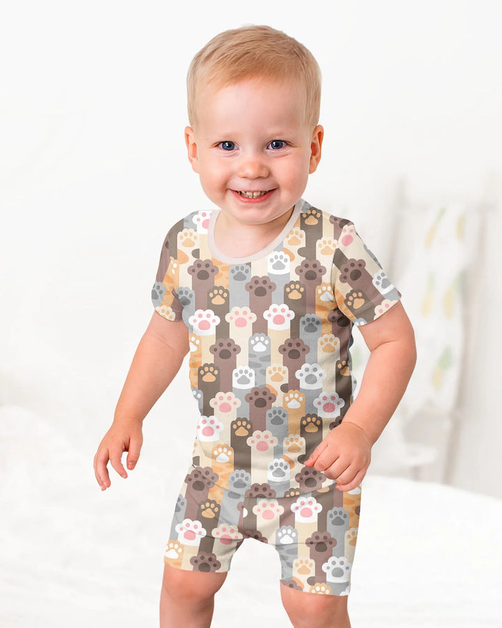 Grabby Paws Bamboo Two Piece Short Sleeve Shorts Pajama Set