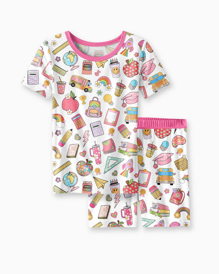 Schlafanzug-Set zweiteilig, kurze Ärmel, kurze Hose, Bambus
