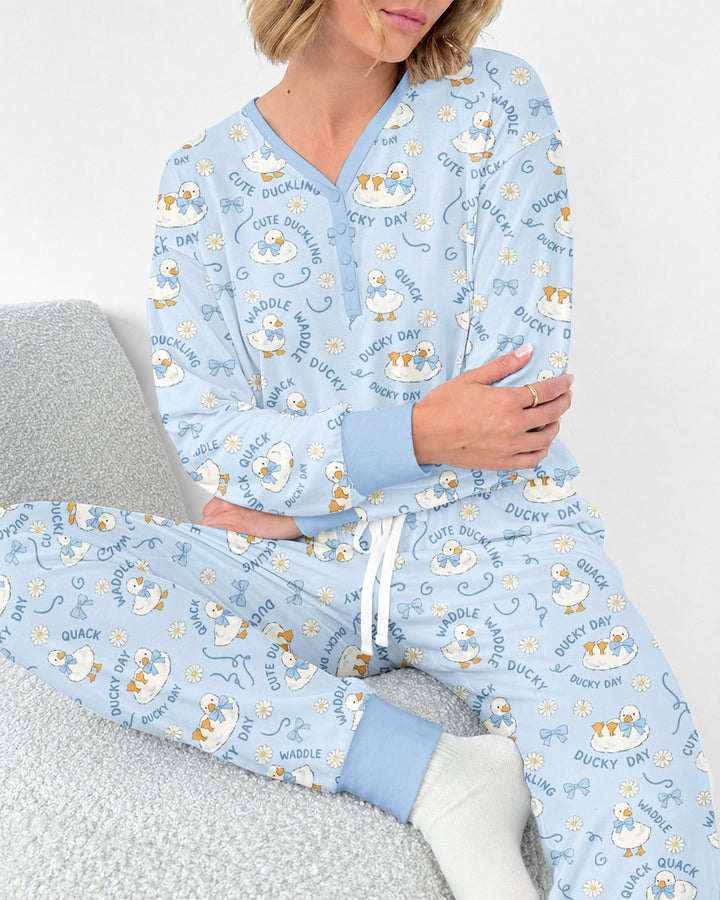Happy Ducky Day Bamboo Women Pajama Set